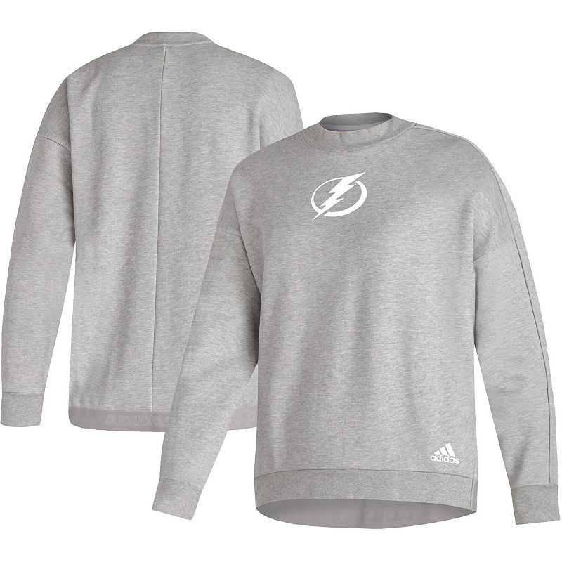 Womens adidas Heathered Gray Tampa Bay Lightning V2 Pullover Sweatshirt, S