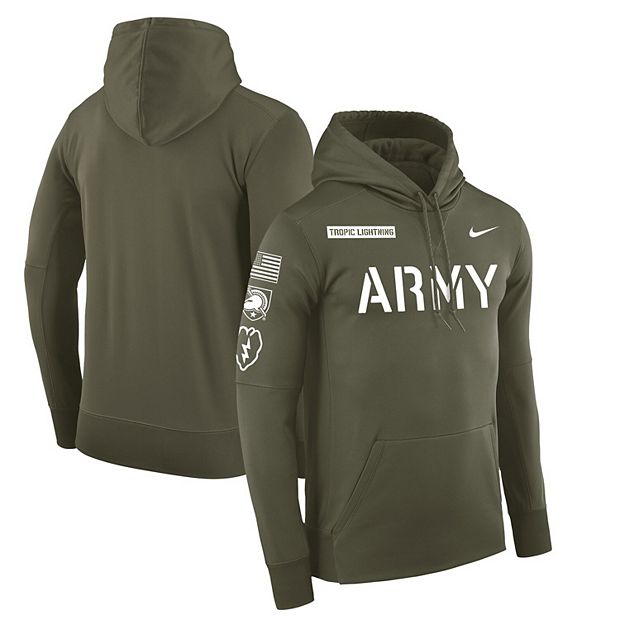 Men's Nike Olive Army Black Knights Rivalry Therma Pullover Hoodie