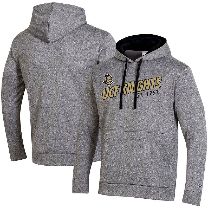 Mens Champion Heathered Gray UCF Knights Field Day Fleece Pullover Hoodie,