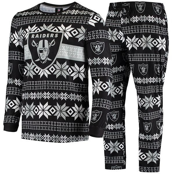 FOCO Las Vegas Raiders Wordmark Ugly Pajama Set At Nordstrom in Metallic  for Men