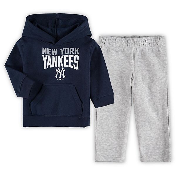 Infant Navy/Heathered Gray New York Yankees Fan Flare Fleece Hoodie and ...