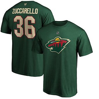 Men's Fanatics Branded Mats Zuccarello Green Minnesota Wild Authentic Stack Name & Number Team T-Shirt
