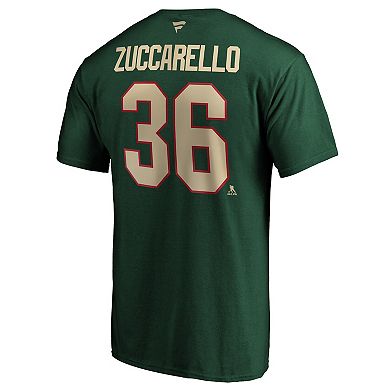 Men's Fanatics Branded Mats Zuccarello Green Minnesota Wild Authentic Stack Name & Number Team T-Shirt