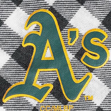 Women's Concepts Sport Charcoal Oakland Athletics Wanderer Long Sleeve Button-Up Nightshirt