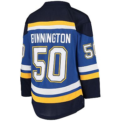 Youth Jordan Binnington Blue St. Louis Blues Home Replica Player Jersey