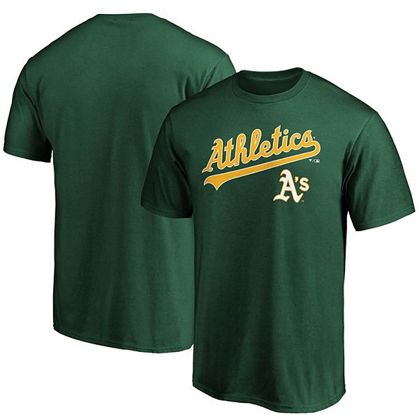 Men's Fanatics Branded Green/Gold Oakland Athletics Stacked Logo Flex Hat