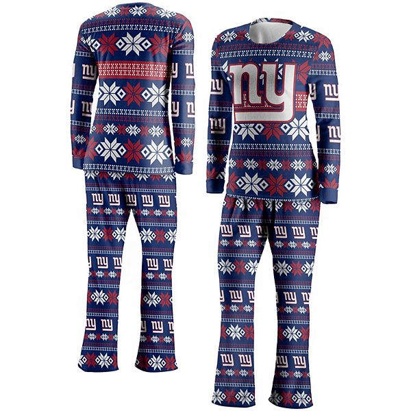 Men's FOCO Royal New York Giants Wordmark Ugly Pajama Set