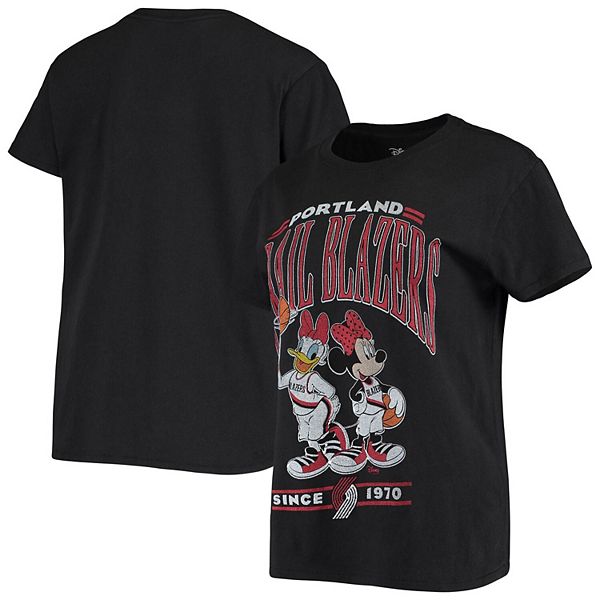 Women's Junk Food Black Portland Trail Blazers Minnie & Daisy T-Shirt