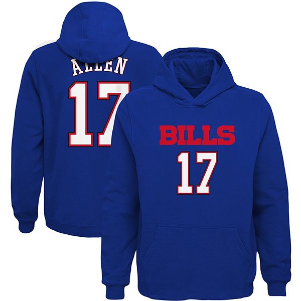 Youth Josh Allen Royal Buffalo Bills Mainliner Player Name & Number Fleece Pullover  Hoodie