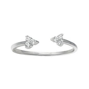 PRIMROSE Sterling Silver Cubic Zirconia Triangle Ring