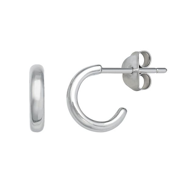 PRIMROSE Sterling Silver 9 mm C-hoop Earrings