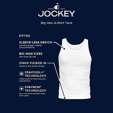 Big & Tall Jockey® 3-Pack Cotton Big Man Classic A-Shirt Tanks