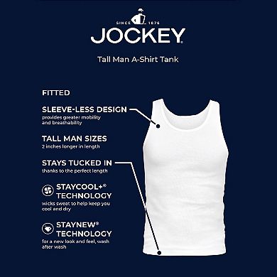 Big & Tall Jockey® 3-Pack Cotton Tall Man Classic A-Shirt Tanks