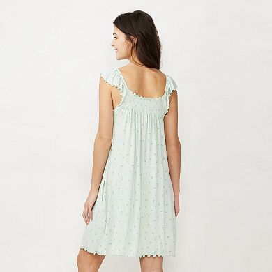 Women's LC Lauren Conrad Knit Smocked Nightgown