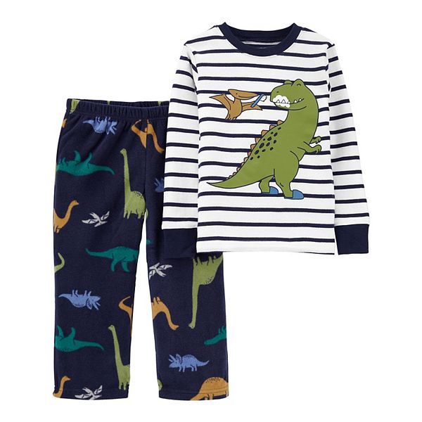 Dinosaur Tex Carters Toddler Boys 2 Piece Long Sleeve Fleece Pajama Sets 