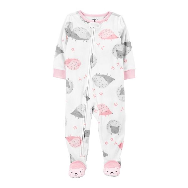 Baby Girl Carter s Hedgehog Fleece Footed Pajamas