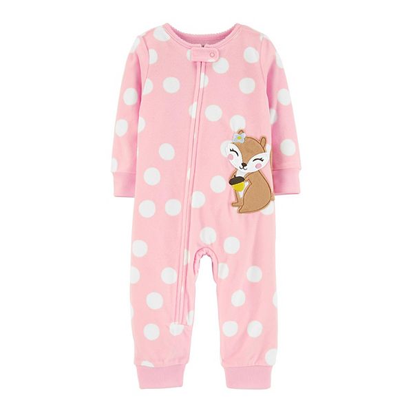 Baby Girl Carter's Squirrel Fleece Footless Pajamas