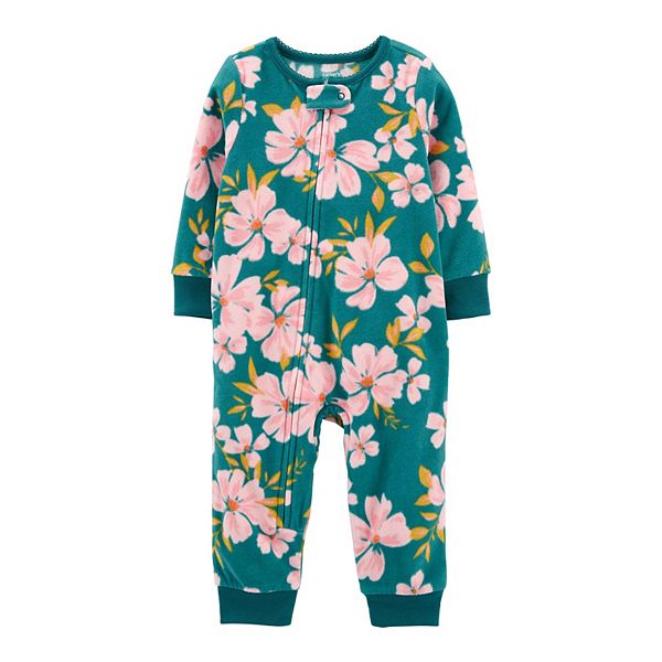 Baby Girl Carter's Floral Fleece Footless Pajamas