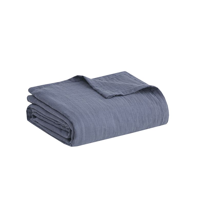 65825974 Clean Spaces Gauze Cotton Cooling Blanket, Blue, F sku 65825974