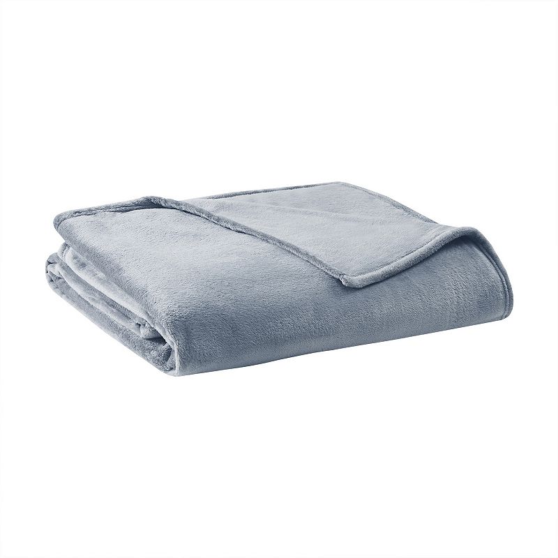 Living Clean Antimicrobial Plush Blanket, Blue, Full/Queen