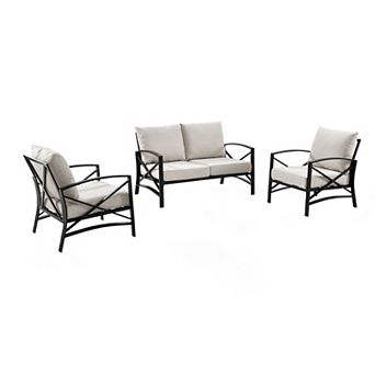 Crosley Kaplan Patio Loveseat & Chair 3 pc Set