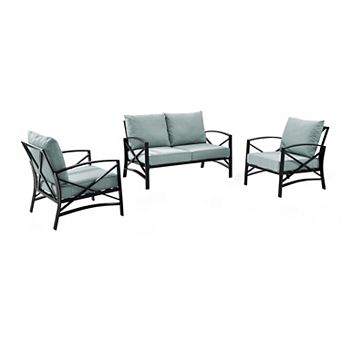 Crosley Kaplan Patio Loveseat & Chair 3 pc Set