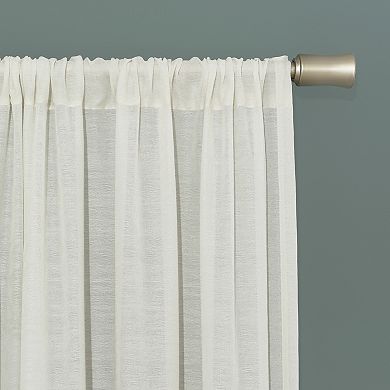 Clean Window Subtle Foliage Recycled Fiber Sheer Rod Pocket Curtain Panel