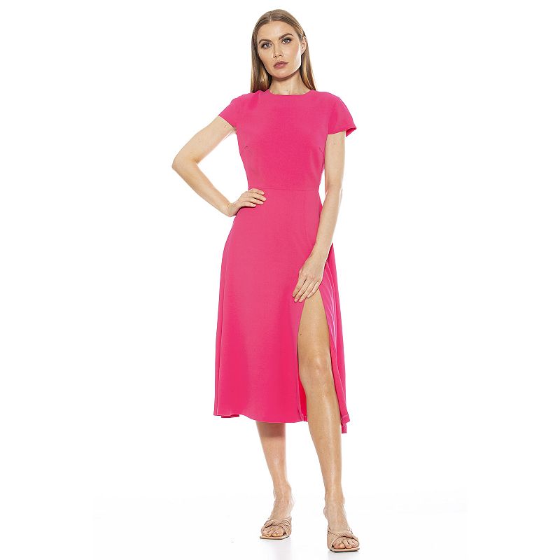 Womens ALEXIA ADMOR Lily High-Slit Midi Dress, Size: 6, Med Pink