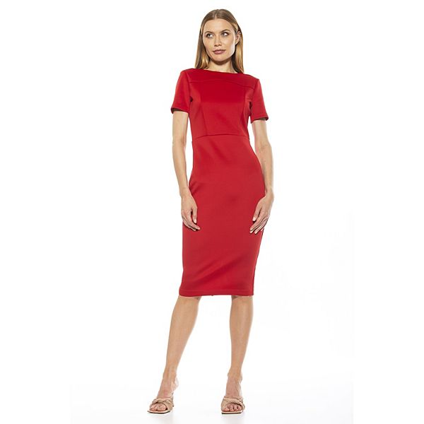 Women's ALEXIA ADMOR Scuba Midi Sheath Dress