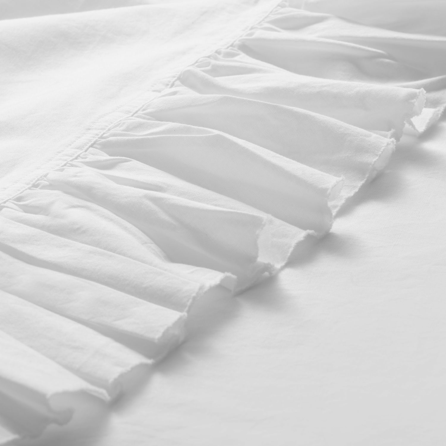 Grace Home Fashions Cotton Percale Sheet Set   4910741 White Ruffle