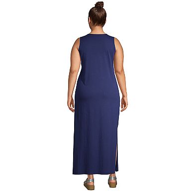 Plus Size Lands' End Swim Cover-Up Maxi Dress