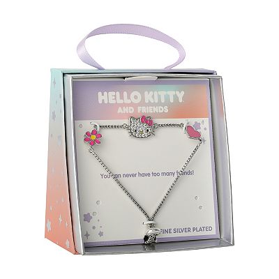 Sanrio Hello Kitty Silver Plated Cubic Zirconia Lariat Station