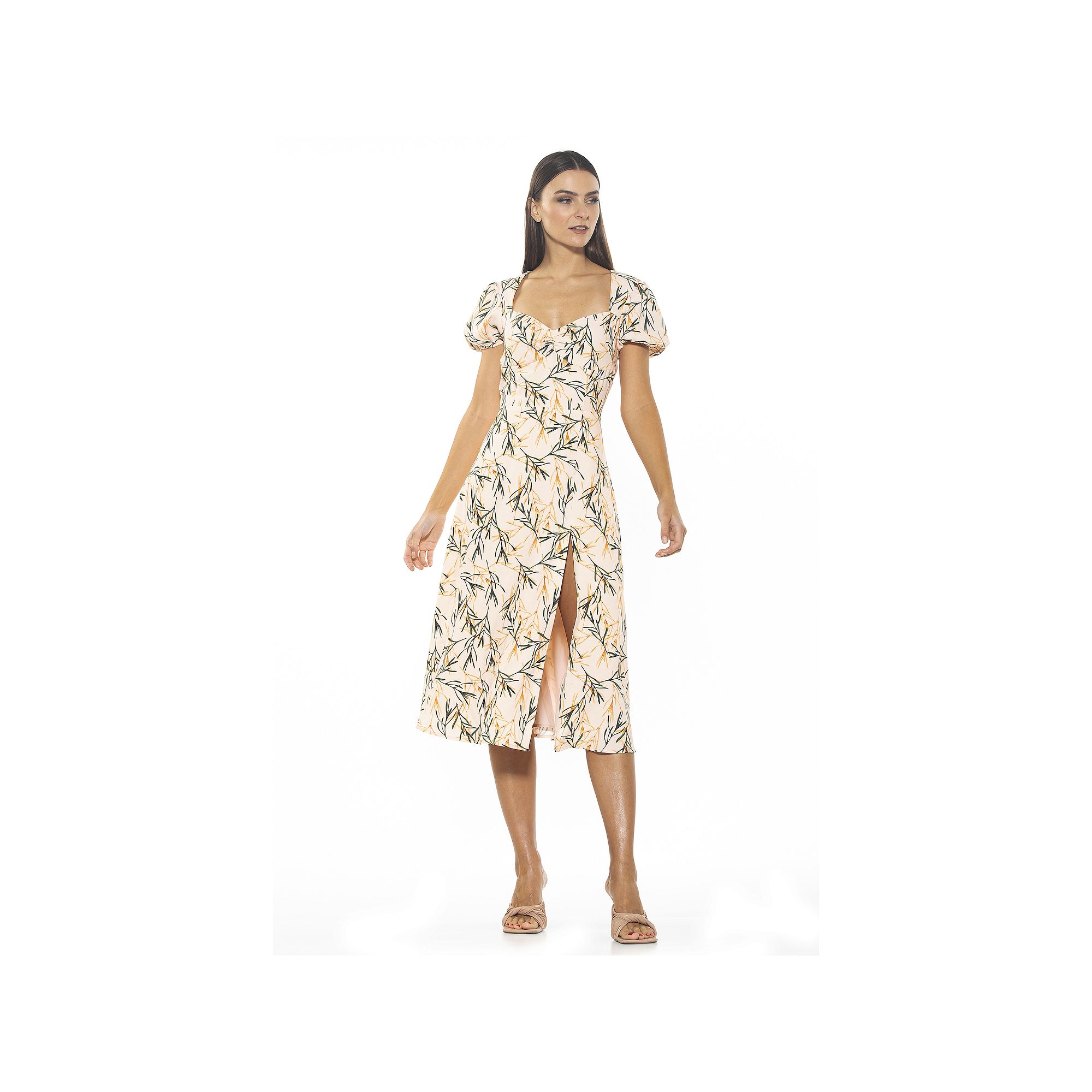 Womens ALEXIA ADMOR Gracie Fit & Flare Dress, Size: 2, Beige Wildlife