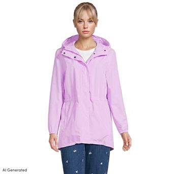 Petite Lands' End Hooded Packable Raincoat