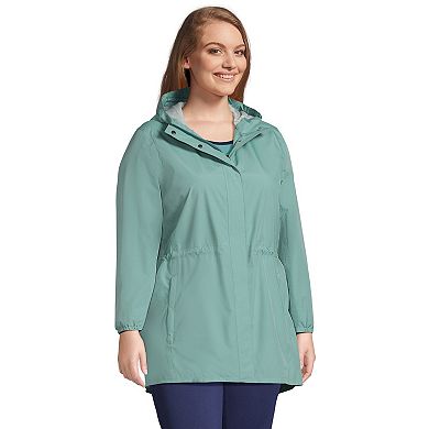 Plus Size Lands' End Hooded Packable Raincoat