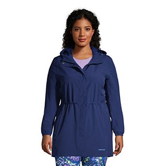 Plus Size Lands' End Hooded Packable Raincoat