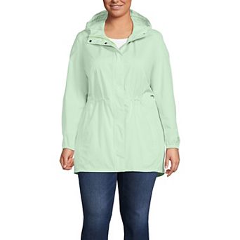 Plus Size Lands' End Hooded Packable Raincoat