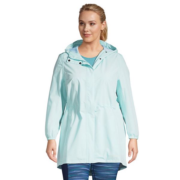Plus Size Lands' End Hooded Packable Raincoat