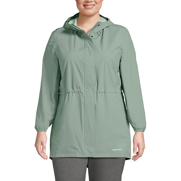 Plus Size Lands' End Hooded Packable Raincoat