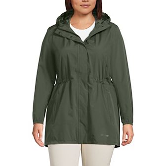 Plus Size Lands' End Hooded Packable Raincoat