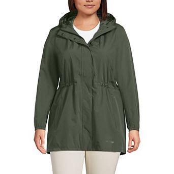 Plus Size Lands' End Hooded Packable Raincoat