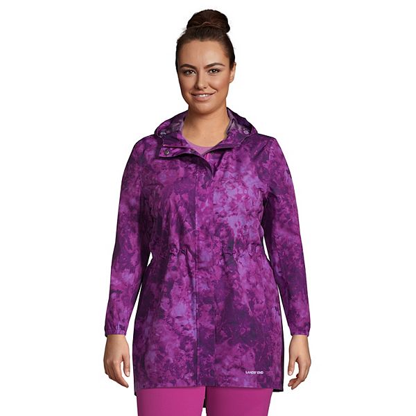 Plus Size Lands' End Hooded Packable Raincoat