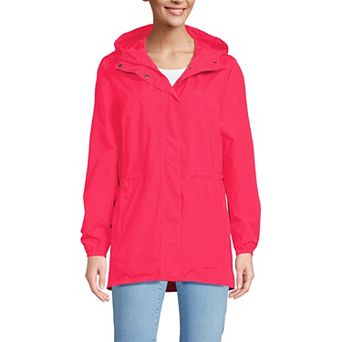 Women's Lands' End Hooded Packable Raincoat