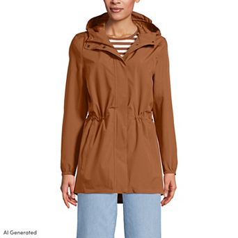 Women's Lands' End Hooded Packable Raincoat