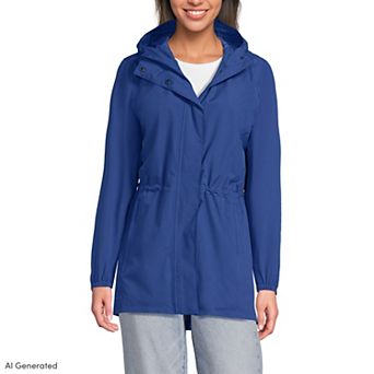 Women's Lands' End Hooded Packable Raincoat
