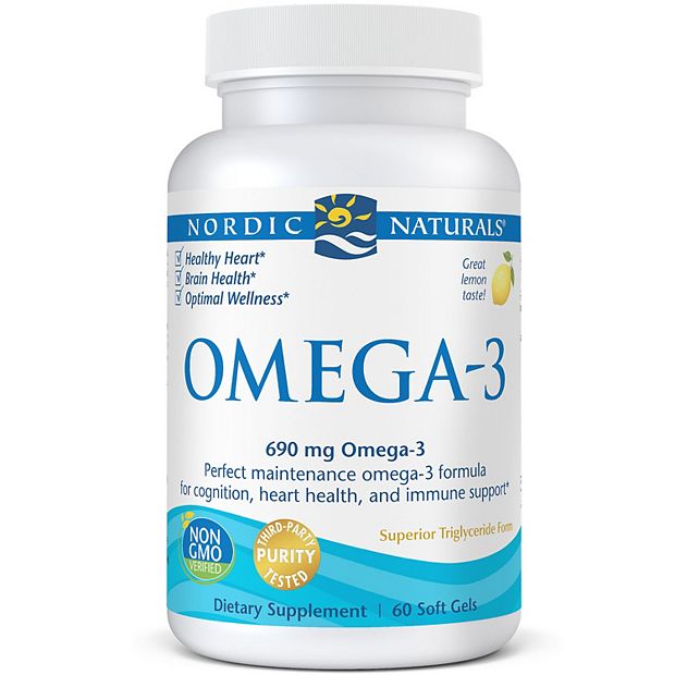 Nordic Naturals Omega-3, 690 mg, Lemon, Soft Gels - 60 soft gels