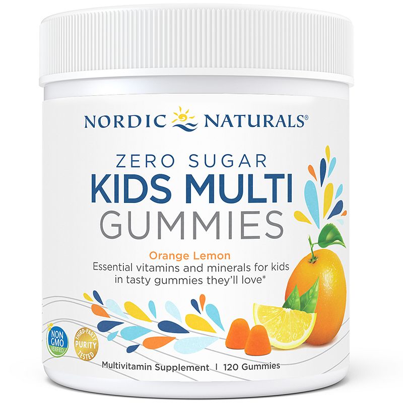 Nordic Naturals Zero Sugar Kids Multi Gummies Orange Lemon 120 Count