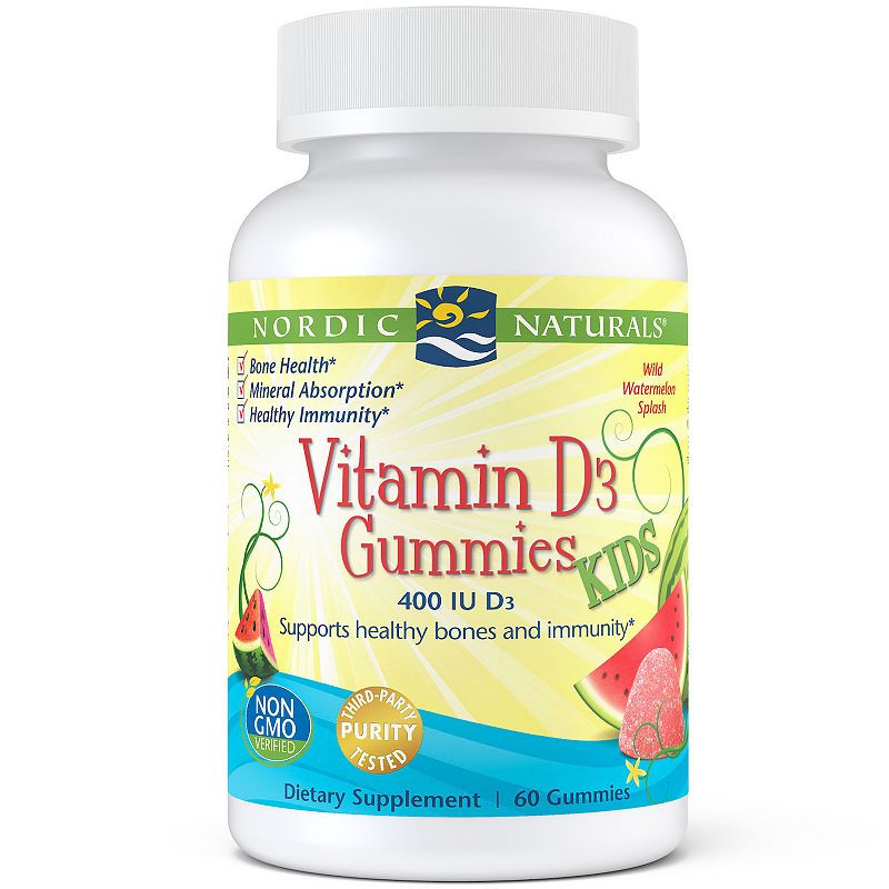 Nordic Naturals Vitamin D3 Gummies Kids  400 IU  Healthy Immunity  60 Ct