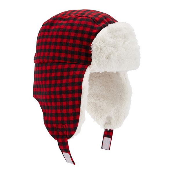 Baby Carter's Buffalo Check Sherpa Trapper Hat