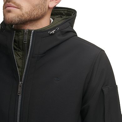 Men's Dockers® Softshell Bomber Performance Hoodie with Contrast Bib